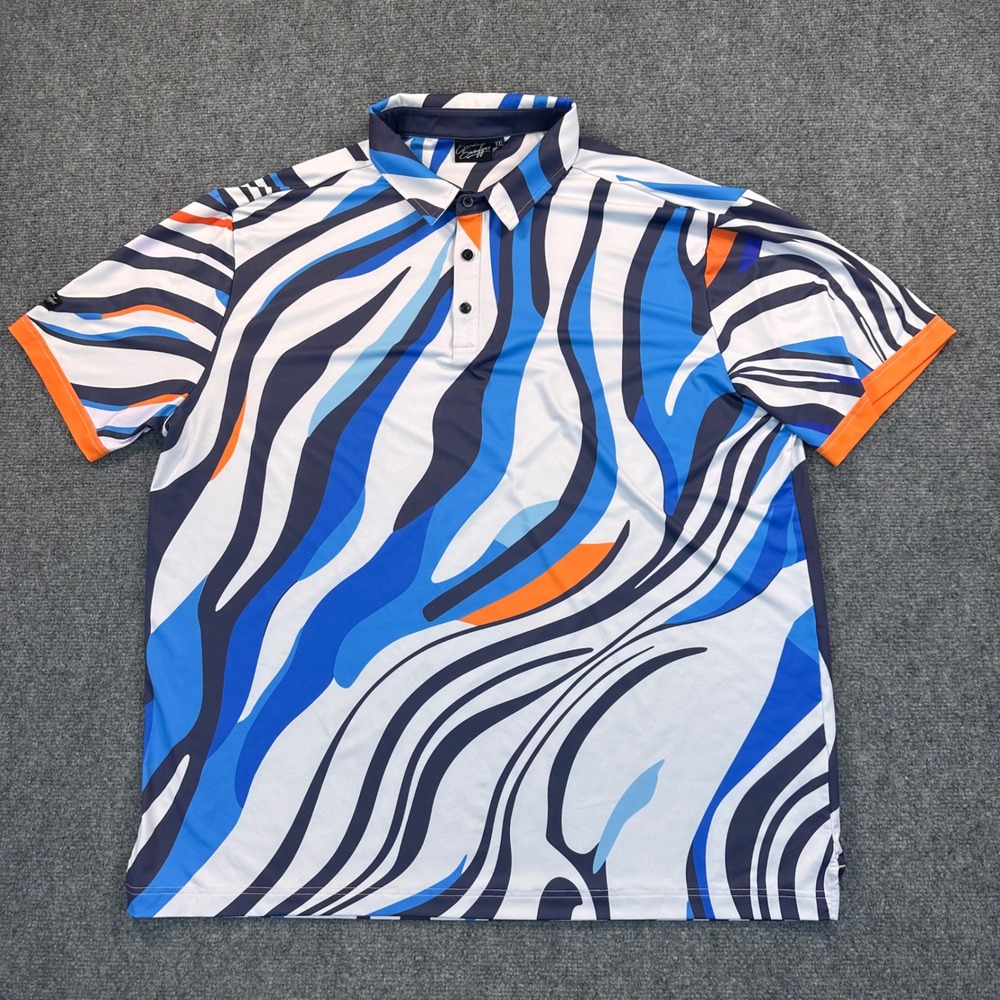 [Lot of 2]Sunday Swagger Polo Golf Shirt Men's 2XL Abstract Print Performance - Picture 2 of 11